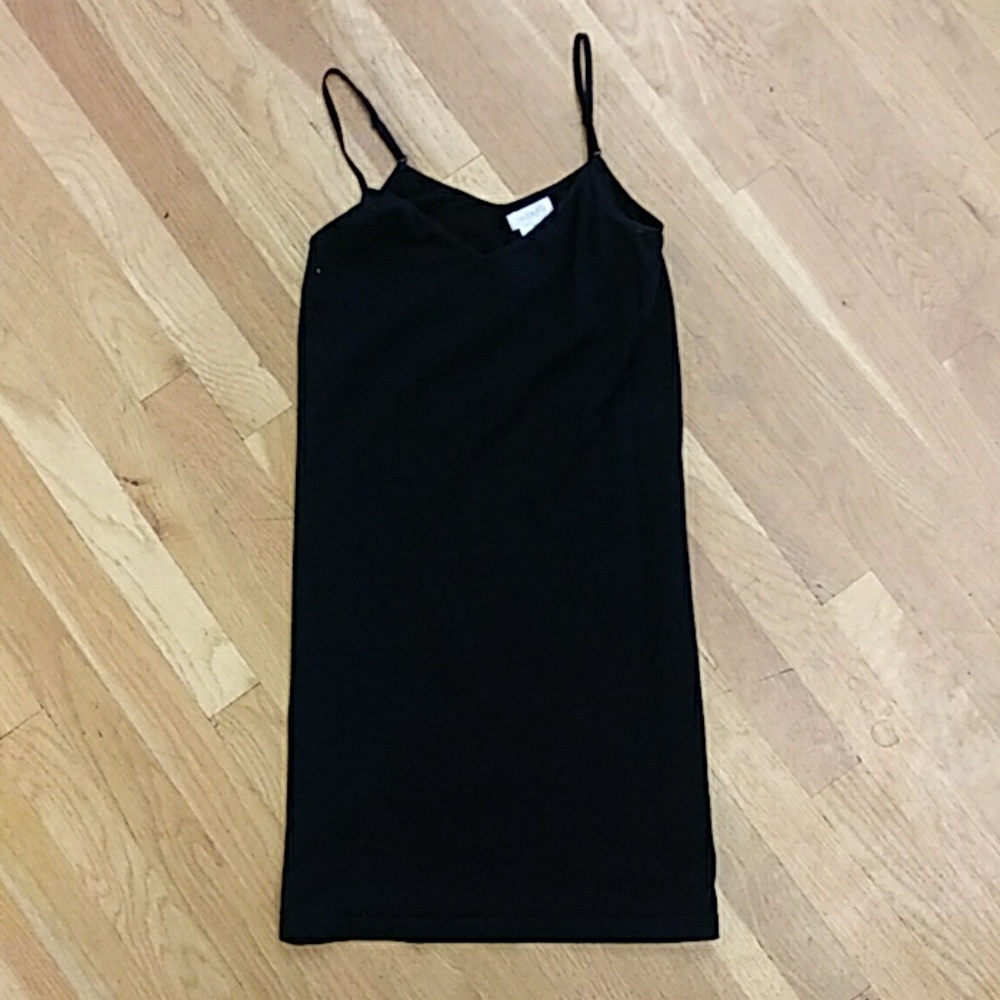 Simple black slip dress
